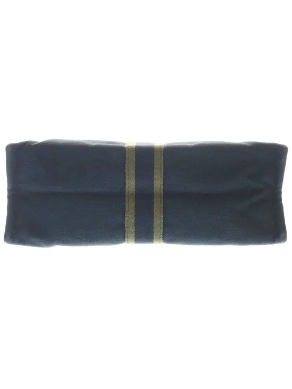 Hermes Fourre Tout Canvas Clutch Silver Khaki Navy